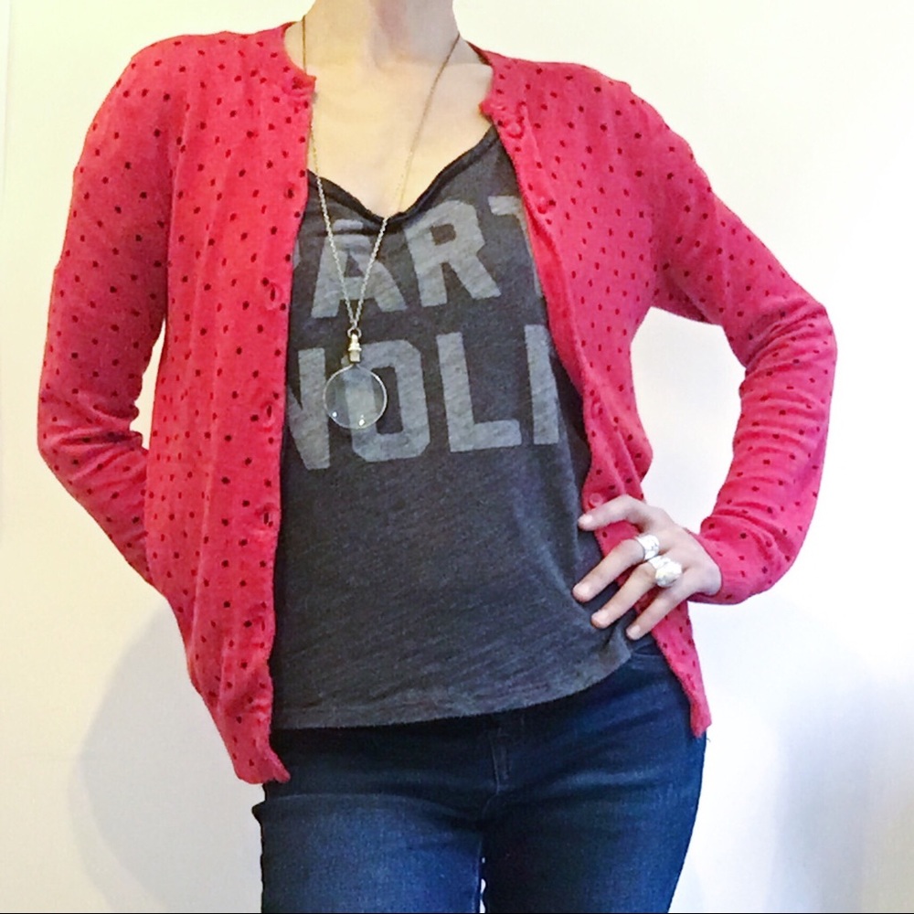Vintage Red Polka Dot Cardigan